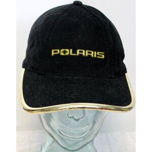Pure Polaris Black Polaris Baseball Cap Adjustable One Size Gold Rim